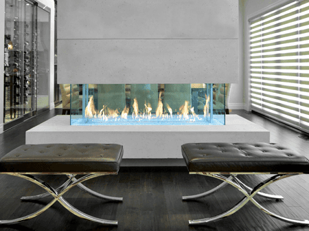 DaVinci Island Custom Gas Fireplace