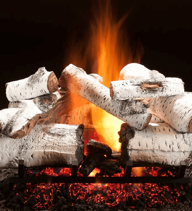 Gas log set from the range at Green Heat