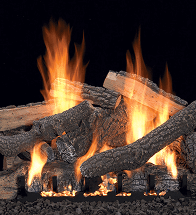 Gas log set from the range at Green Heat