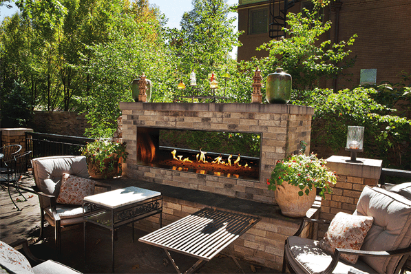 Outdoor fireplace from the range at Green Heat
