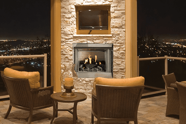 Outdoor fireplace from the range at Green Heat